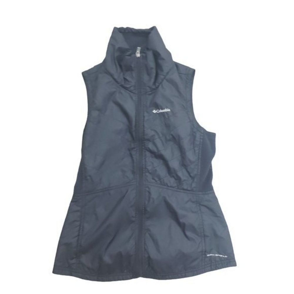 Columbia Womens Small Black‎ Omni-Shield Full Zip Waterproof Fleece Vest Jacket